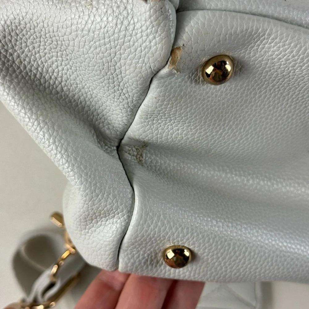Lily Jade Caroline Convertible Vegan Leather Tote Diaper Bag Stone & Gold